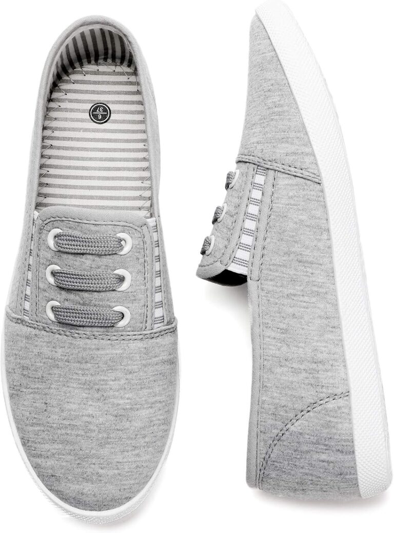 kufeiti Women's Canvas Slip On Shoes Sneakers for Women Fashion Comfortable White Black Elastic Sneakers for Women