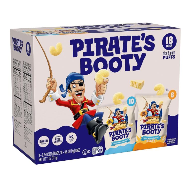Pirate's Booty Aged White Cheddar and Cheddar Blast Cheese Puffs Variety Pack, Gluten-Free, Kids Snacks, 0.5oz and 0.75oz (18ct)