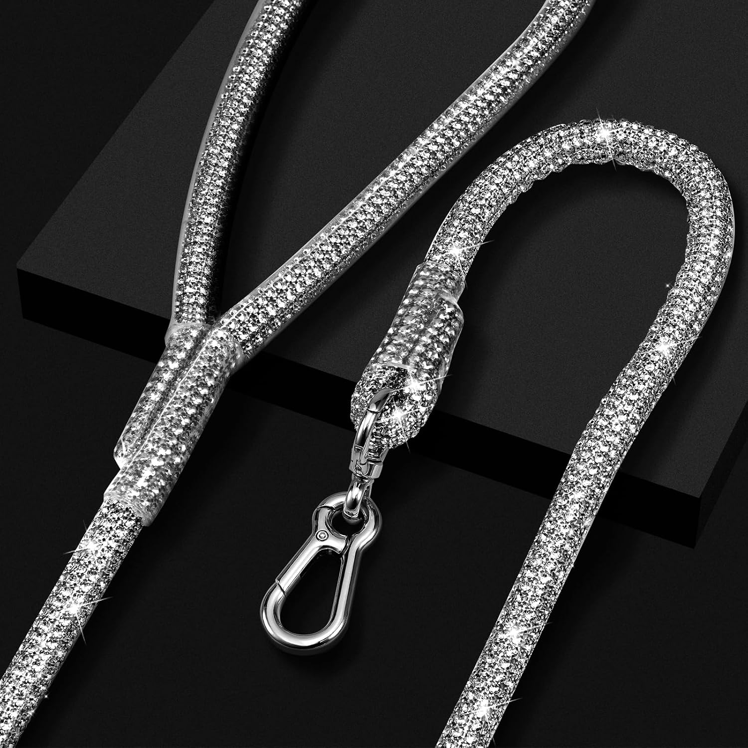 Stylish and Luxurious Rhinestone Dog Leash,43 Inches Full Diamonds Design for Wedding and Everyday Walking,Sparkly Rhinestones Dog Leash for Dogs Cats Stylish and Luxurious Rhinestone Dog Leash,43 Inches Full Diamonds Design for Wedding and Everyday Walking,Sparkly Rhinestones Dog Leash for Dogs Cats