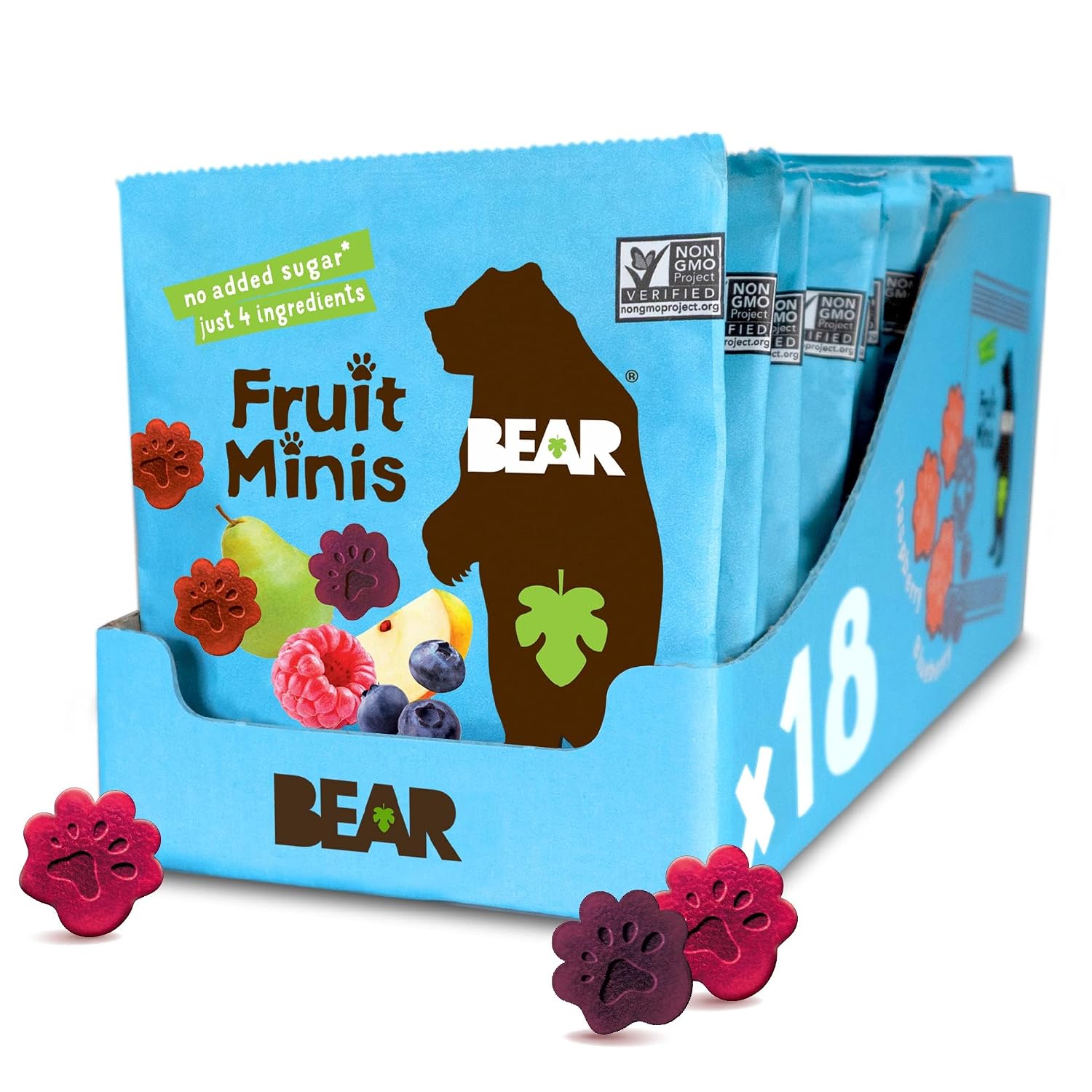 Bear Real Fruit Snack Minis, Raspberry/Blueberry Bear Real Fruit Snack Minis, Raspberry/Blueberry