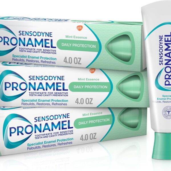Sensodyne Pronamel Daily Protection Enamel Toothpaste for Sensitive Teeth, Mint Essence - 4 oz (Pack of 3)