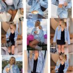 Women Distressed Light Wash Oversized Denim Jacket