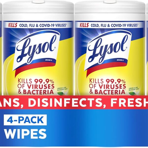 LYSOL Disinfecting Wipes, Multi-Surface Cleaner, Lemon, 80 ct. (4 Pack)