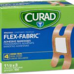 CURAD Flex-Fabric Adhesive Bandages, Knucle, 100 Ct, 1 BOX