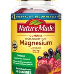 Nature Made High Absorption Magnesium Glycinate Gummies 100 mg per Serving, Muscle, Nerve, Bone and Heart Support, Magnesium Supplement, 40 Magnesium Gummies, 20 Day Supply