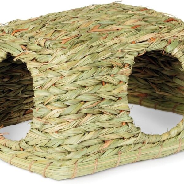 Prevue Pet Products Nature's Hideaway Grass Hut Small Animal Toy - for Guinea Pigs, Rabbits, Chinchilla, Hamsters, Gerbils, & Mice, Woven Hay & Grass, Natural Hide & Explore Toy - Medium