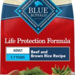 Blue Buffalo Life Protection Formula Beef & Brown Rice Adult Dry Dog Food, Supports Immunity with Antioxidant-Rich LifeSource Bits, Promotes Healthy Muscle Development, Skin & Coat Health, 5 lbs.