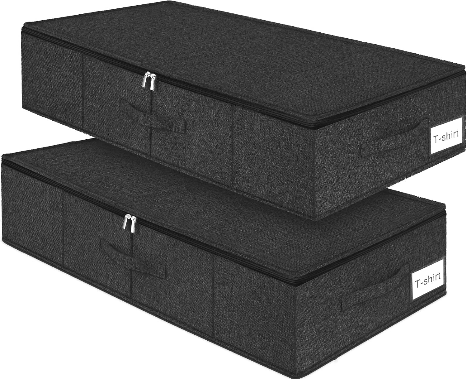 punemi Under Bed Storage Container, 2 Pack Underbed Storage Bags With Lid, Foldable Sturdy Clothes Storage Organizer W/ 3 Handles, Ultra Thick Fabric Blanket Shoe Storage Box, 30x15x6.7inch, Black punemi Under Bed Storage Container, 2 Pack Underbed Storage Bags With Lid, Foldable Sturdy Clothes Storage Organizer W/ 3 Handles, Ultra Thick Fabric Blanket Shoe Storage Box, 30x15x6.7inch, Black