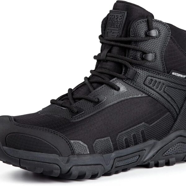 FREE SOLDIER Men's Waterproof Tactical Work Boots Lightweight Comfortable Combat Hiking Boots