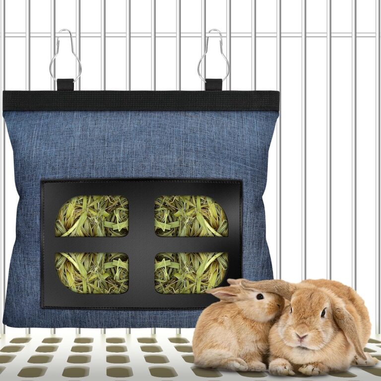 Rabbit Hay Feeder Bag Guinea Pig Hanging Hay Feeding Bag Storage Dispenser for Chinchilla Hamster Bunny Small Animal Pet