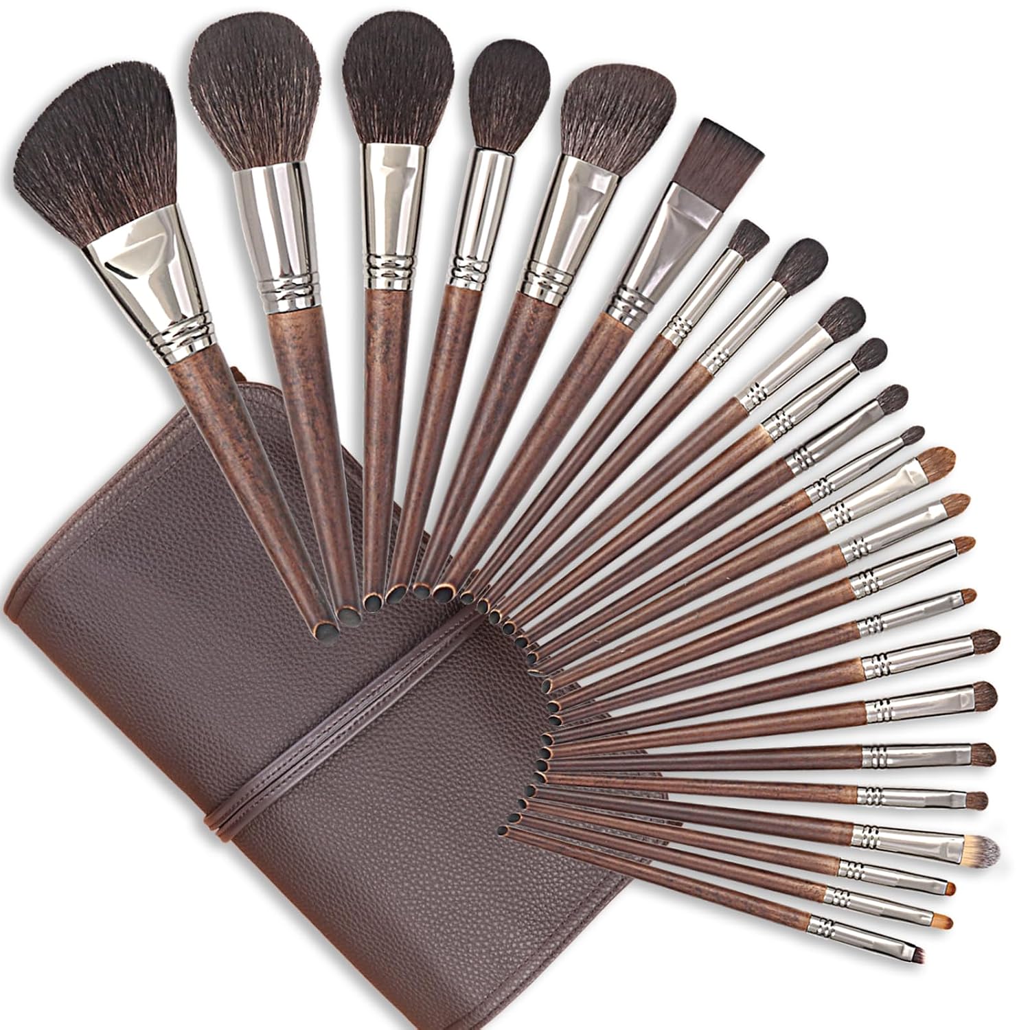 ENZO KEN Deluxe Natural Goat Hair Makeup Brush Set with Case, 24 Cosmetic Brushes Makeup Set, Wooden Natural Makeup Brushes, Natural Bristle Makeup Brush, Natural Hair Makeup Brushes Set Professional. ENZO KEN Deluxe Natural Goat Hair Makeup Brush Set with Case, 24 Cosmetic Brushes Makeup Set, Wooden Natural Makeup Brushes, Natural Bristle Makeup Brush, Natural Hair Makeup Brushes Set Professional.