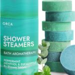 Shower Steamers Aromatherapy - Relaxation Gifts for Women, Shower Bombs, Unique Spa Gifts Shower Tablets, Stocking Stuffers for Women & Men (Peppermint and Eucalyptus Scent 8PC)