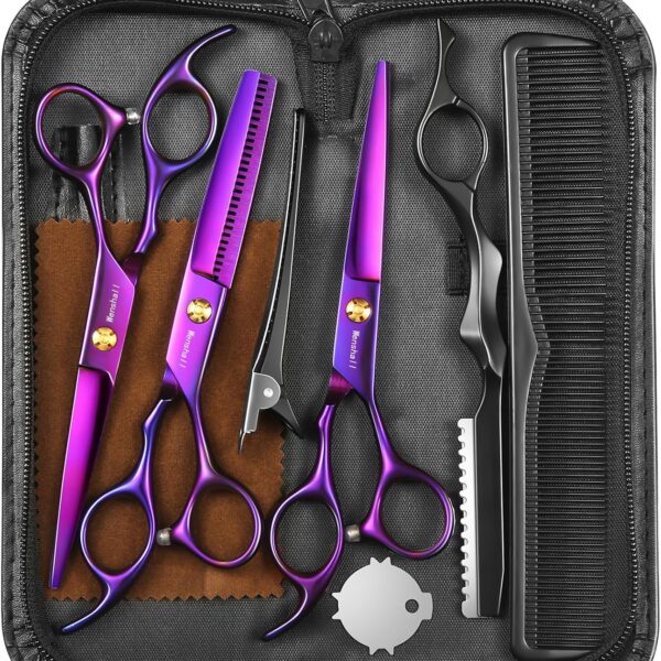 Wenshall Hair Cutting Scissors Professional 6.89 inch Barber Scissors Multifunctional Salon Thinning Scissors Straight Shears Tools for Mother Father Friends' Christmas Gift