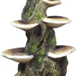 Penn-Plax Deco-Replicas Tree Trunk with Shelf Mushrooms Aquarium Decoration - Double-Sided Ornament with Stable Base - Durable Resin for Freshwater & Saltwater Tanks - Brown, 5.5 x 4 x 7.5 in
