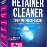 Breelex Retainer Cleaner Tablets for Dentures, Aligners & Night Guards  120 Denture Cleaning Tablets, 3-Minute Deep Clean, Removes Plaque, Stains & Odor  FSA HSA Eligible