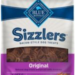 Blue Buffalo Sizzlers Natural Soft Dog Treats, Bacon-Style Soft-Moist Dog Treats with Real USA Pork, Original Flavor, 6-oz Bag