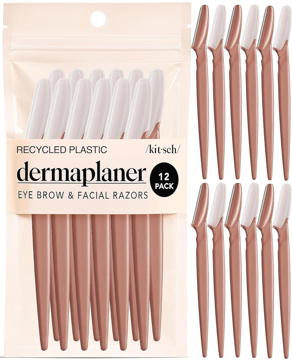 Kitsch Dermaplane Razor for Women Face Face Razors for Women & Men, Eye Brow Razors & Face Shaver Exfoliating Facial Razor & Dermaplaner as Skin Care Tool for Smoother Skin - Terracotta, 12 pcs Kitsch Dermaplane Razor for Women Face Face Razors for Women & Men, Eye Brow Razors & Face Shaver Exfoliating Facial Razor & Dermaplaner as Skin Care Tool for Smoother Skin - Terracotta, 12 pcs