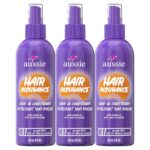 Aussie Hair Insurance Leave-In Conditioner Spray: Moisturizing Frizz Control & Detangler with Jojoba Oil (8 Fl Oz Each, 3-Pack)