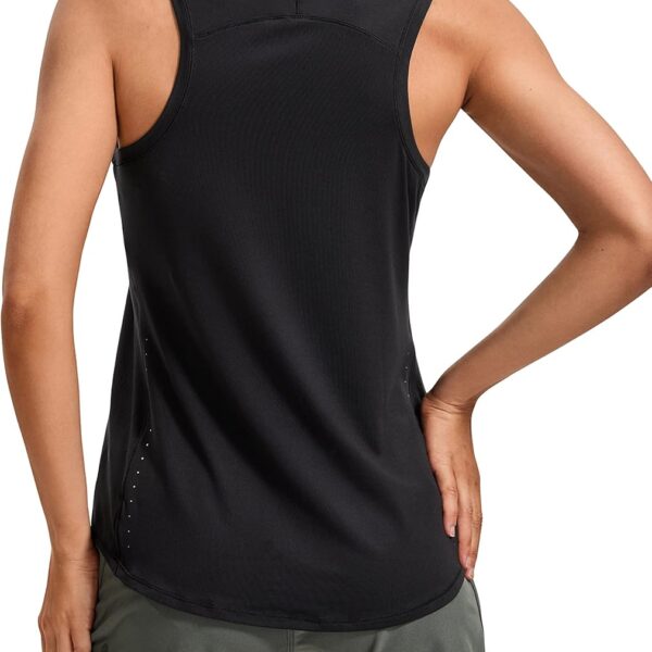 CRZ YOGA Lightweight Racerback Tank Top | Workout, Moisture Wicking, Classic Fit, Hip Length, Reflective Spots, Sleeveless Shirts for Women