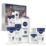 NIVEA MEN Sensitive Skin Care Set for Men, Variety Pack, 5 Items | Face Wash (5 FL OZ), Body Wash (16.9 FL OZ), Shave Gel (7 OZ), Post Shave Balm (3.3 FL OZ), Face Lotion SPF 15 (2.5 FL OZ)
