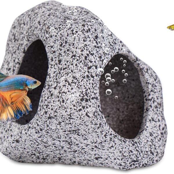 Ameliade Aquarium Decorations Cave Fish Tank Accessories Rock Decor for Shrimp Cichlid Hiding Breeding Small Fish Bowl Hide Decoration Betta Hideout Stones HouseMedium