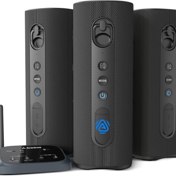 Avantree Harmony A1  Auracast Multi-Room Wireless Speaker System | For Whole-Home Audio & Background Music, Expandable Setup for Stores & Small Venues, Bluetooth Audio Input, Optical & AUX