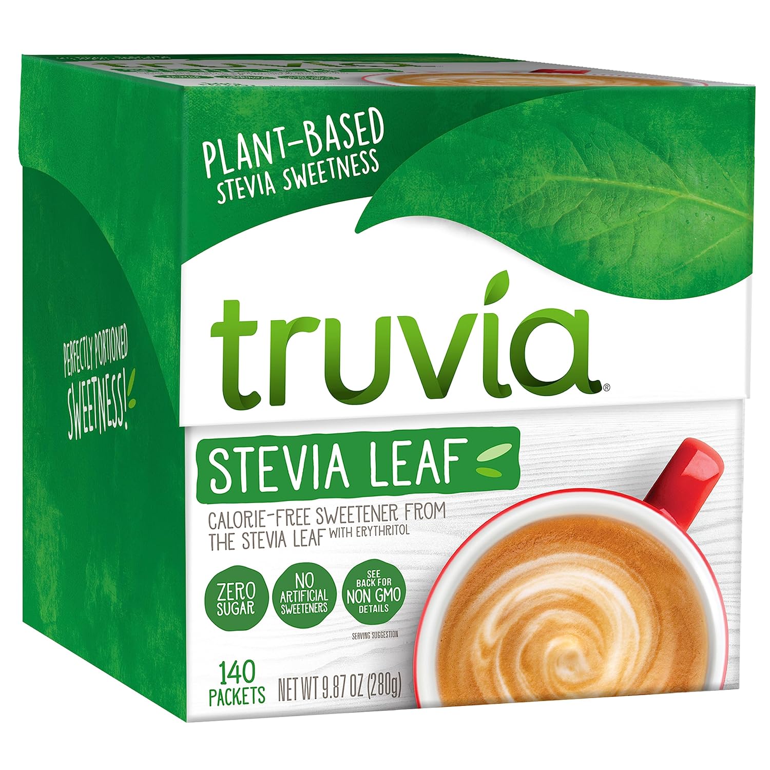 Truvia Calorie-Free Sweetener Stevia Leaf Packets, 140 Count (9.87 oz Carton) Truvia Calorie-Free Sweetener Stevia Leaf Packets, 140 Count (9.87 oz Carton)