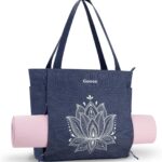 Gonex Yoga Mat Bag, Large Tote Bag with Multi Pockets for Women Men, Canvas Mat Carrier, Full Zipper Easy Access for Pilates Gym Travel