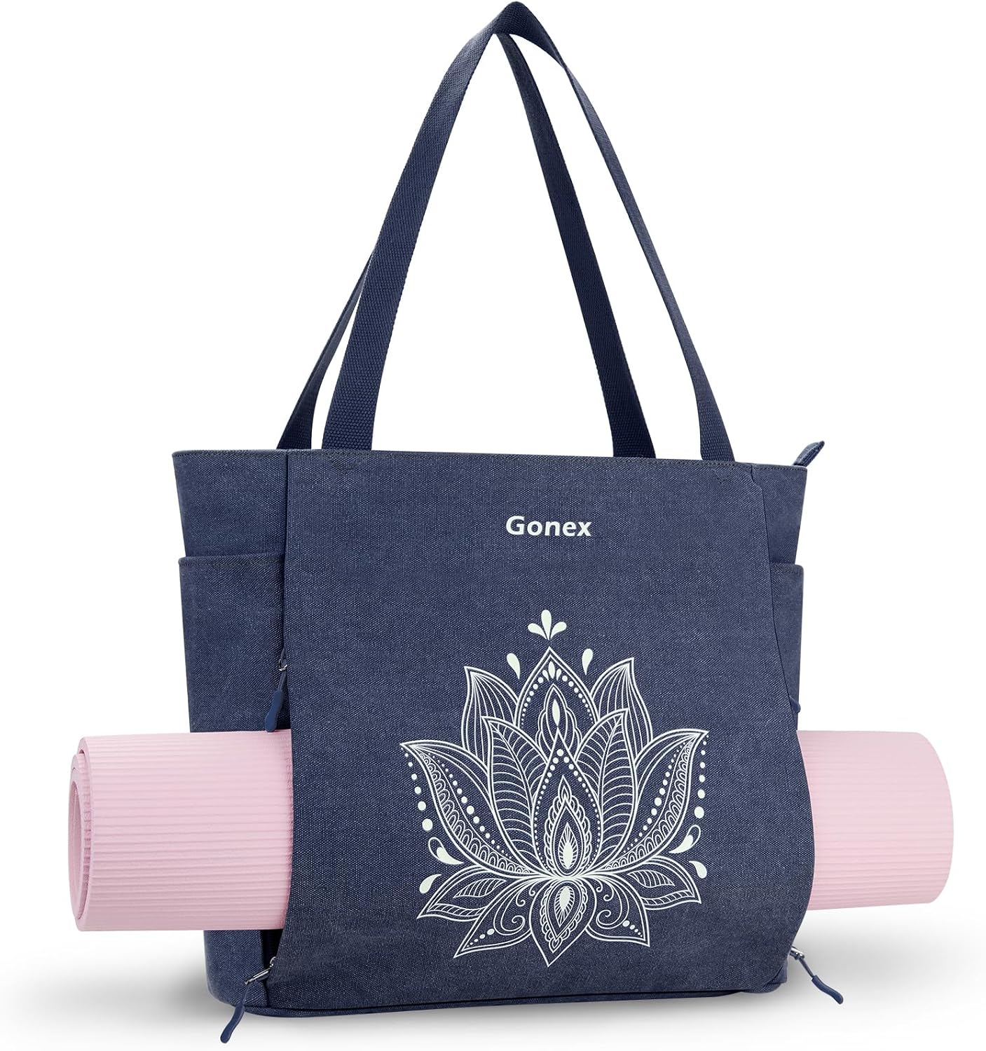 Gonex Yoga Mat Bag, Large Tote Bag with Multi Pockets for Women Men, Canvas Mat Carrier, Full Zipper Easy Access for Pilates Gym Travel Gonex Yoga Mat Bag, Large Tote Bag with Multi Pockets for Women Men, Canvas Mat Carrier, Full Zipper Easy Access for Pilates Gym Travel