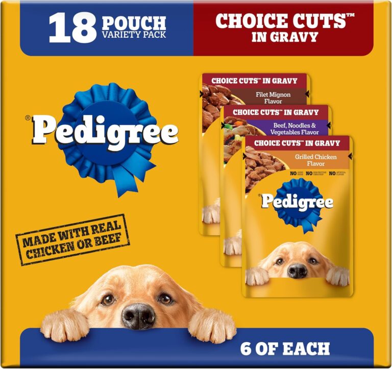 Pedigree Choice Cuts in Gravy Wet Dog Food, Adult Soft Wet Dog Food, Variety Pack, 3.5 oz. Pouches, 18 Count