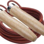 Champion Sports Wood Handle Jump Ropes  Durable Nylon or Leather Bearings - Skipping Rope, Fitness, Cardio Training, Agility, and Exercise Workouts