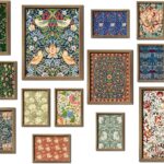 ANERZA 16 PCS Framed William Morris Wall Art Decor, Floral Wall Prints for Bedroom, Gallery Wall Frame Set, Vintage Posters for Living Room Aesthetic, Botanical Collage Kit, Dorm Home Artwork