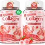 2Pack Sugar-Free Hydrolyzed Collagen Peptide Filled Gummies for Women & Men, with 1500mg Protein Type I,II,III,V,X, 5000mcg Biotin Vitamin C A E D3 B6 B12 for Immune Digestion Skin Hair Nails, Bone