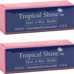 Tropical Shine Mini 4 Way Nail Buffer Block  Buffers and Files for Shaping Smoothing Polishing, Shine Finishing Tool for Natural Acrylic Nails, Professional At Home Use, 2 Pack