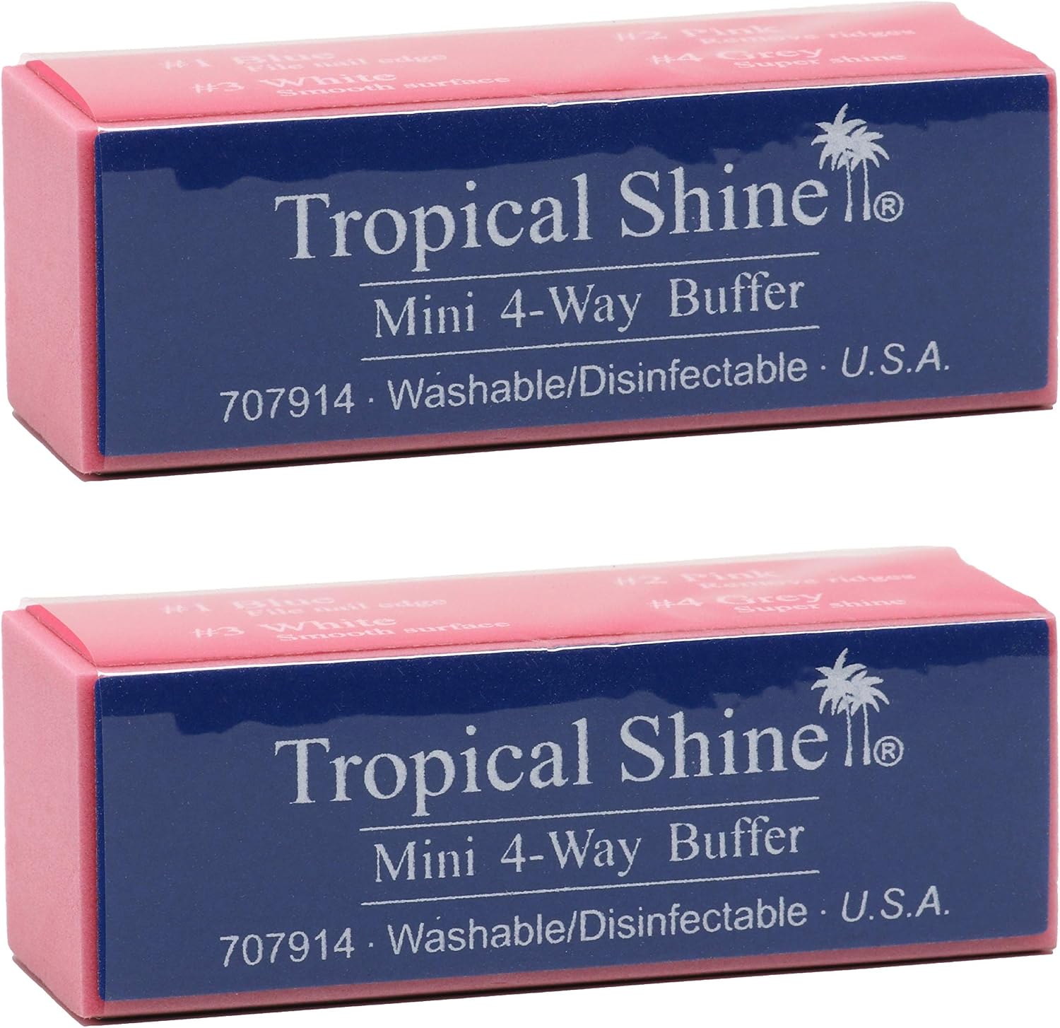 Tropical Shine Mini 4 Way Nail Buffer Block Buffers and Files for Shaping Smoothing Polishing, Shine Finishing Tool for Natural Acrylic Nails, Professional At Home Use, 2 Pack Tropical Shine Mini 4 Way Nail Buffer Block Buffers and Files for Shaping Smoothing Polishing, Shine Finishing Tool for Natural Acrylic Nails, Professional At Home Use, 2 Pack