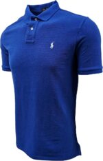 POLO RALPH LAUREN Mens Classic Fit Mesh Polo Shirt (Small, Royal Blue (Light Blue Pony))