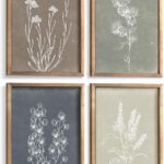 Heiple Framed Boho Wall Art Set of 4 Wooden Wall Art for Rustic Vintage Farmhouse Home Living Room Bedroom Bathroom Kitchen Wall Decor (Brown, 11"x14")