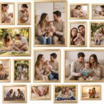 Giftgarden 16 Pack Gold Picture Frames for Multi Sizes Photos, Including Two 11x14, Two 8x10, Six 5x7, Six 4x6, Assorted Gallery Collage Frame Set for Wall or Tabletop Display, Fathers Day