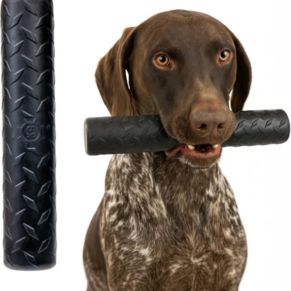 Monster K9 Chew Stick | Virtually Indestructible. Lifetime Guaranteed. | USA Made | VULCRON Natural Rubber | Durable, Heavy Duty Tug & Fetch Dog Toy for Aggressive Chewers | Med/Large Breeds, 9x1.75