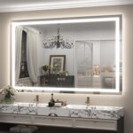 66x40 LED Lighted Bathroom Mirror for Vanity | Front Light and Backlit, Anti-Fog, Memory, 3 Color, Tempered Glass, Rectangular, UL, Horizontal/ Vertical Wall Mounted