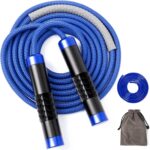 Mangodan 1LB Weighted Jump Ropes for fitness Women Men, Tangle-Free Ball Bearing Rapid Speed Skipping Jump Rope with Adjustable 9mm Cotton & PVC Cord, Aluminum Handles for MMA, Boxing, CrossFit, Weight-loss Workouts