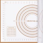 Silicone Pastry Mat Extra Thick Large Non Stick Baking Supplies Kitchen Counter Cooking Rolling Dough Sheet Pie Crust Sourdough Bread Oven Liner with Measurement (L-16''(W)*24''(L), 3#Gold)
