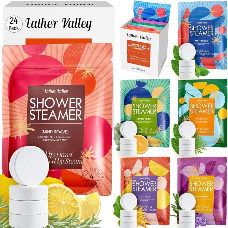Aromatherapy & Sport Shower Steamers  24 Pack Shower Bombs with 6 Scents, 100% Pure Essential Oils, Refreshing & Relaxing, Spa & Birthday Gifts for Women, Ideal Summer Self-Care & Fathers Day Gift