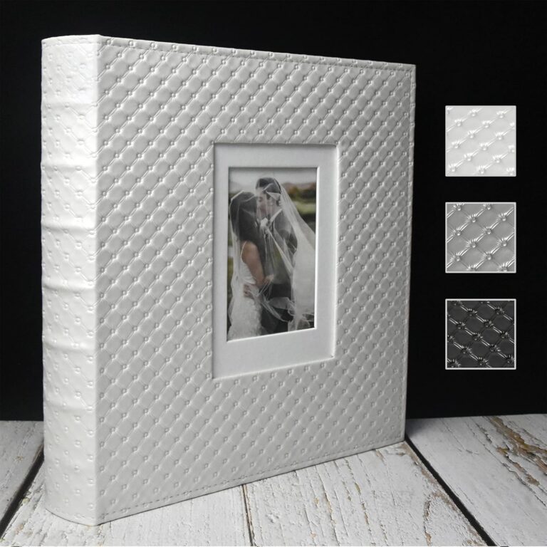 fazhongfa Photo Album E-Manny Photo Books for 4x6 Pictures Large Capacity Wedding Albums 500 Hold Photos for Family Couple Memories Book Birthday Anniversary Travel Foto Album Acid Free (White)