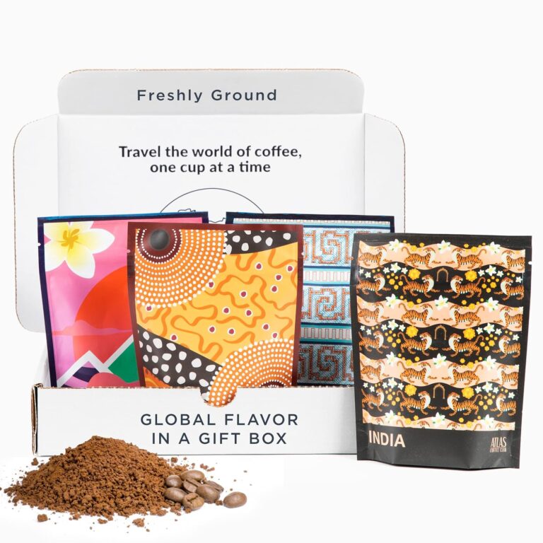 Atlas Coffee Club World of Coffee Discovery Set - Gourmet Coffee Gift Sampler - 4-Pack Variety Box of the Worlds Best Single Origin Coffees - Freshly Ground Coffee