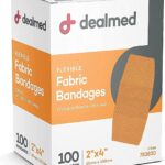 Dealmed Fabric Flexible Adhesive Bandages with Non-Stick Pad, Latex Free, Wound Care for First Aid Kit, 2" x 4" (Box of 100)