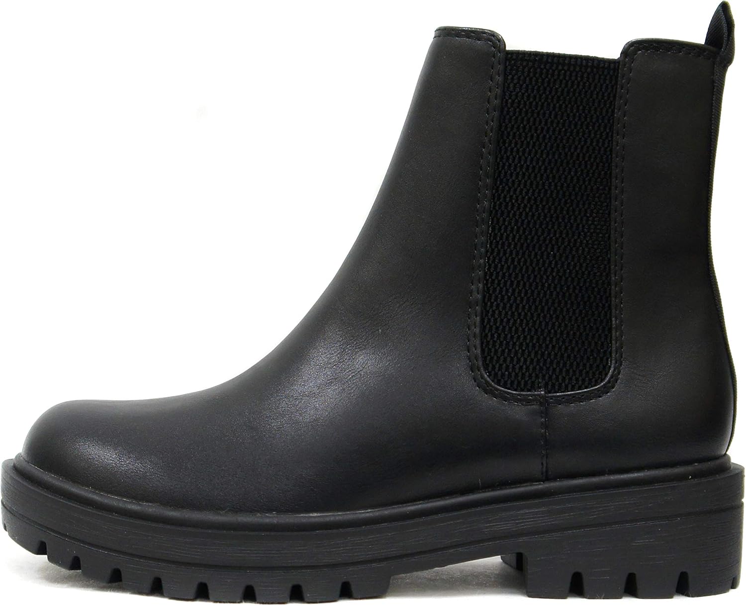 Soda Pilot ~ Women Lug Sole Low Heel Chelsea Fashion Ankle Bootie w/Double Elastic Gore Soda Pilot ~ Women Lug Sole Low Heel Chelsea Fashion Ankle Bootie w/Double Elastic Gore