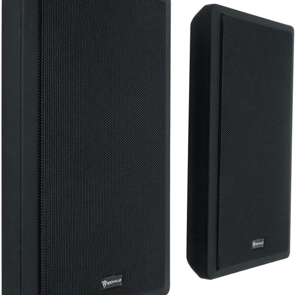 Rockville RockSlim Pair Black 5.25" 240W Home Theater Speakers, 8 Ohm, Slim Wall-Mount Design, Clear Audio, Durable Build, for Home Theater Enthusiasts | 240W Peak Power, 80W RMS, Slim 1.38" Design, Easy Wall Mount, 0.5" Mylar Tweeters, Black Finish