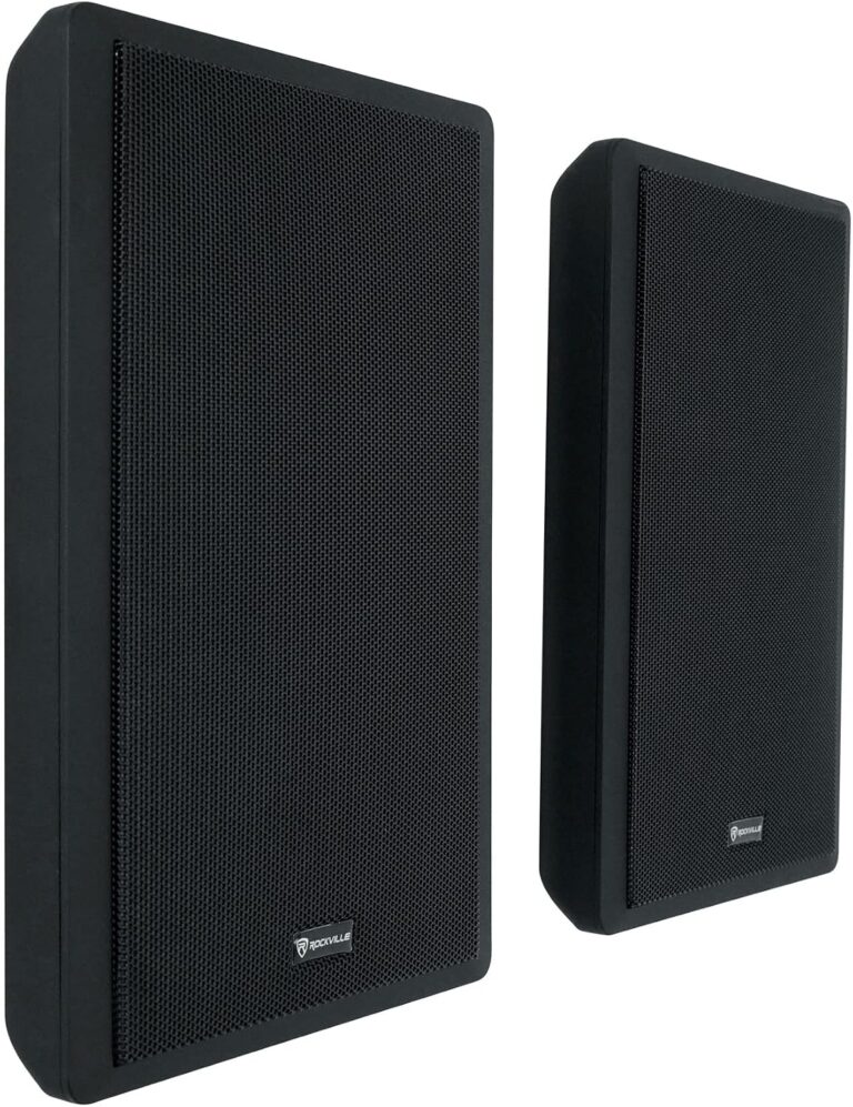 Rockville RockSlim Pair Black 5.25" 240W Home Theater Speakers, 8 Ohm, Slim Wall-Mount Design, Clear Audio, Durable Build, for Home Theater Enthusiasts | 240W Peak Power, 80W RMS, Slim 1.38" Design, Easy Wall Mount, 0.5" Mylar Tweeters, Black Finish
