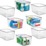 CLEARSPACE Plastic Storage Bins With lids  Perfect Kitchen Fridge Organizer, Pantry Organization, Cabinet Organizers (8 Pack)